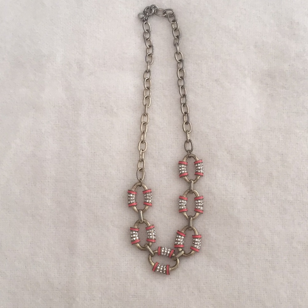 JCrew Pink Chain Statement Necklace